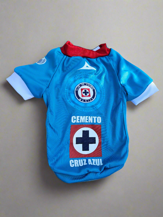 Blue soccer shirt for pet Small and Large breeds/  Camiza de futbol azul para mascota razas pequeña y grande