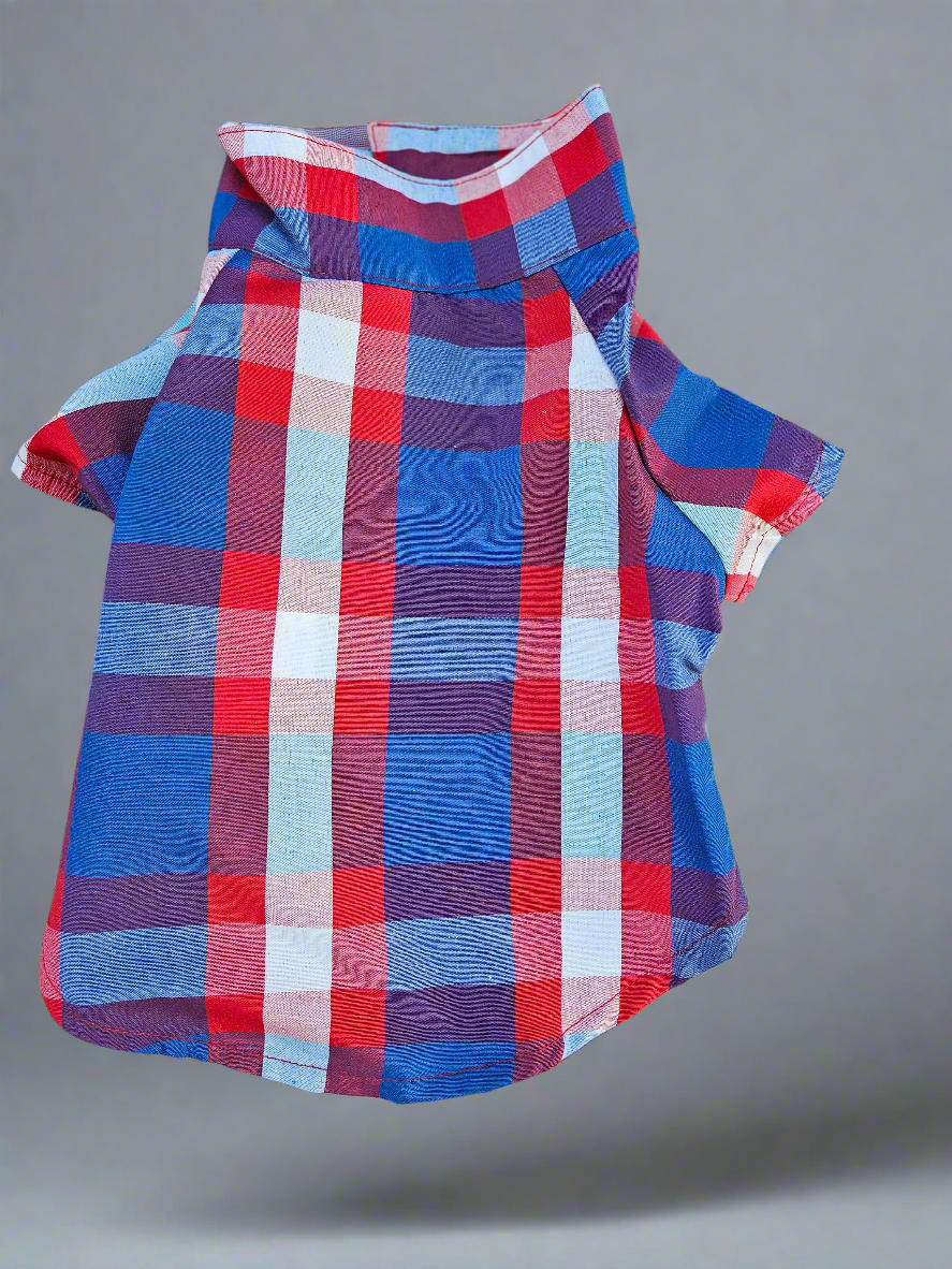 Camisa de cuadros para mascotas raza pequeña// Camisa Vaquera // Plaid pet shirt small breed