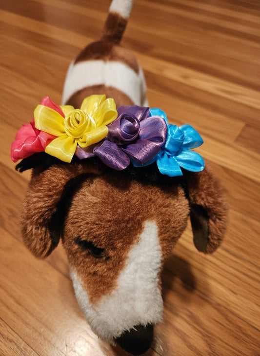 Flower headpiece for pets one size fits most