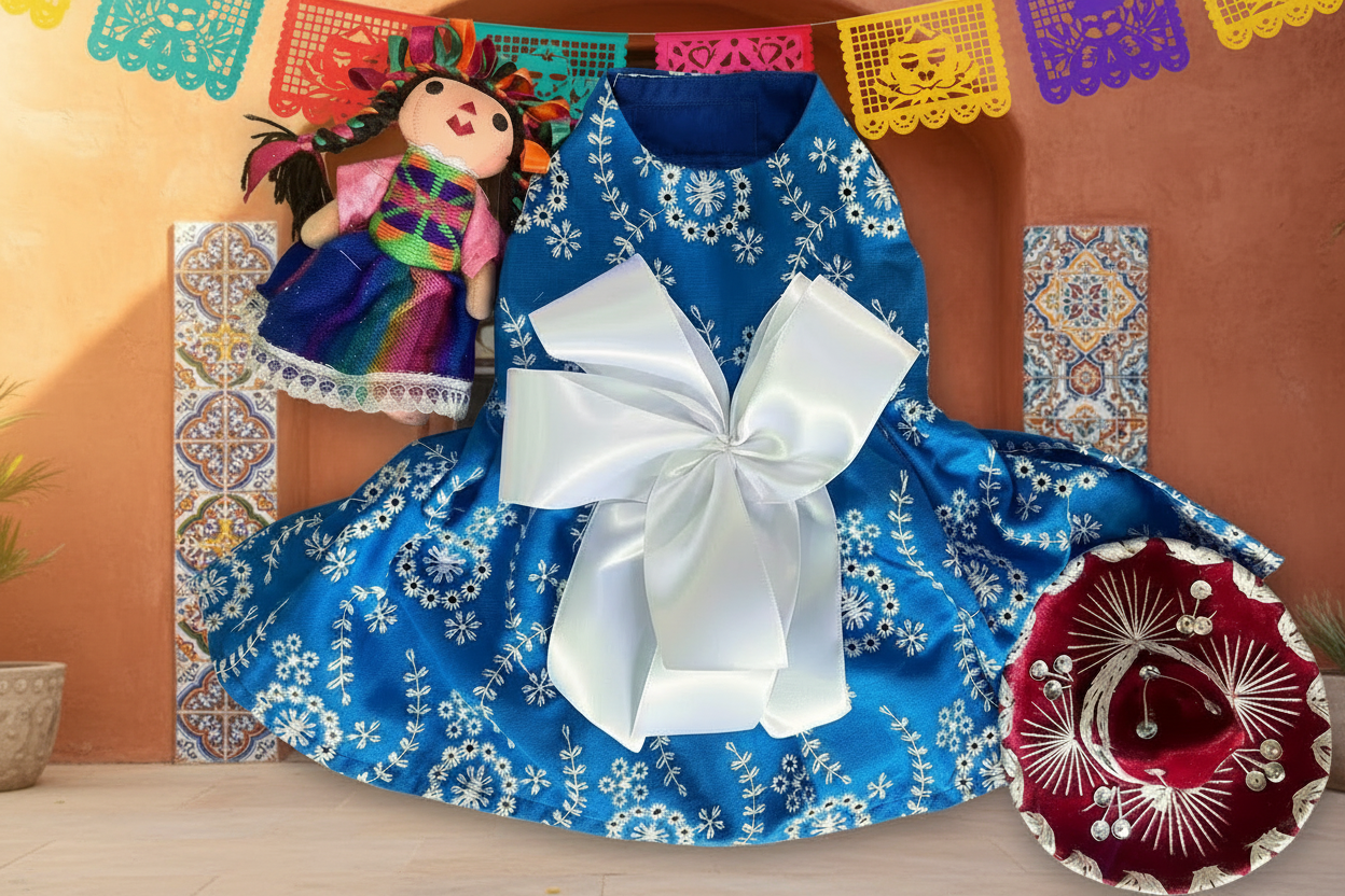 Vestido Azul Mexicano